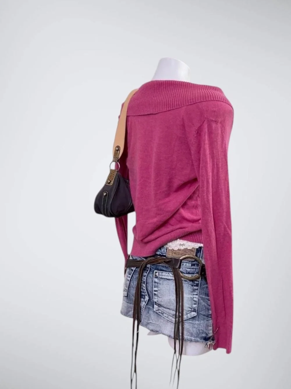 Early 2000s Mossimo Dusty Pink Knit Button Up Cardigan | Preppy Soft Girl Aesthe - Picture 3 of 5